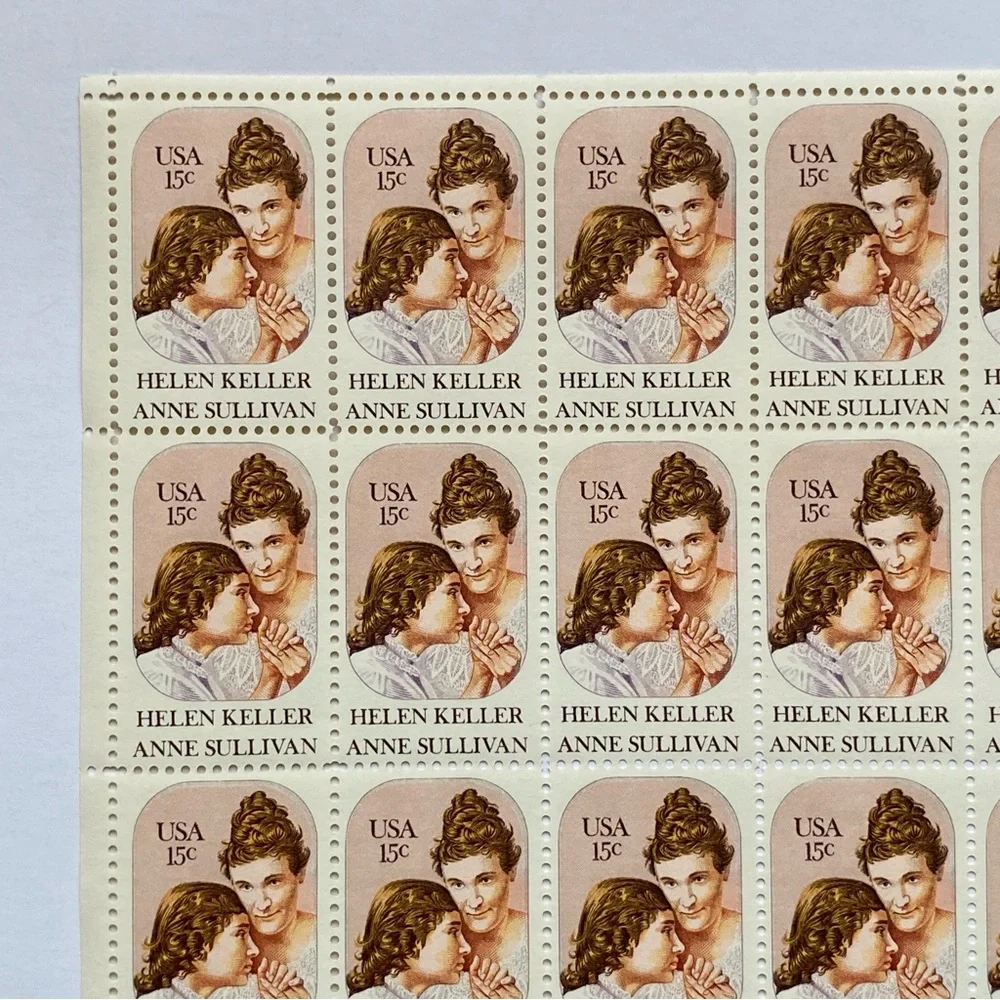 Helen Keller Stamps 15 CENT Full Sheet Pane MNH US Scott 1824 Unhinged MNH